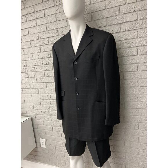 Steve Harvey Men Black Extra Fine Merino Wool Jacket Size 44R - Picture 3 of 14